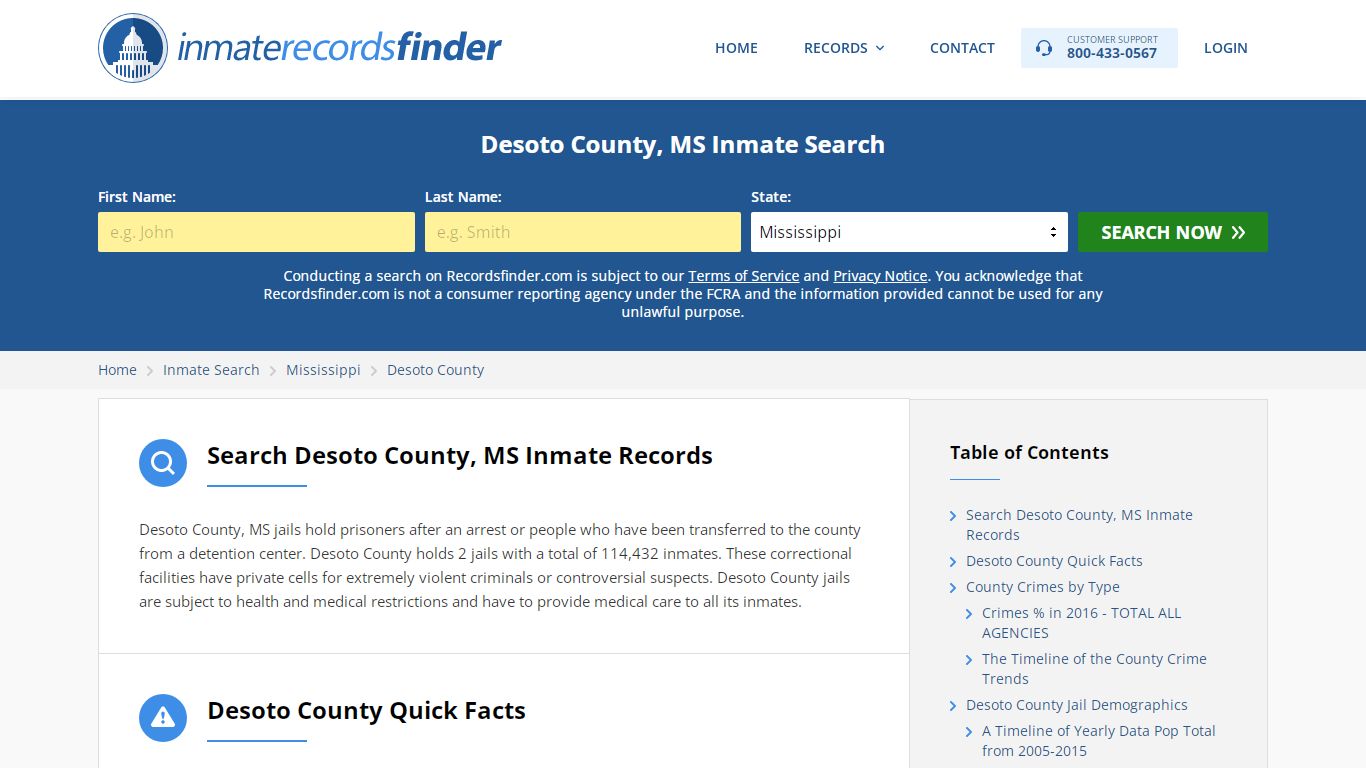 Desoto County, MS Inmate Lookup & Jail Records Online