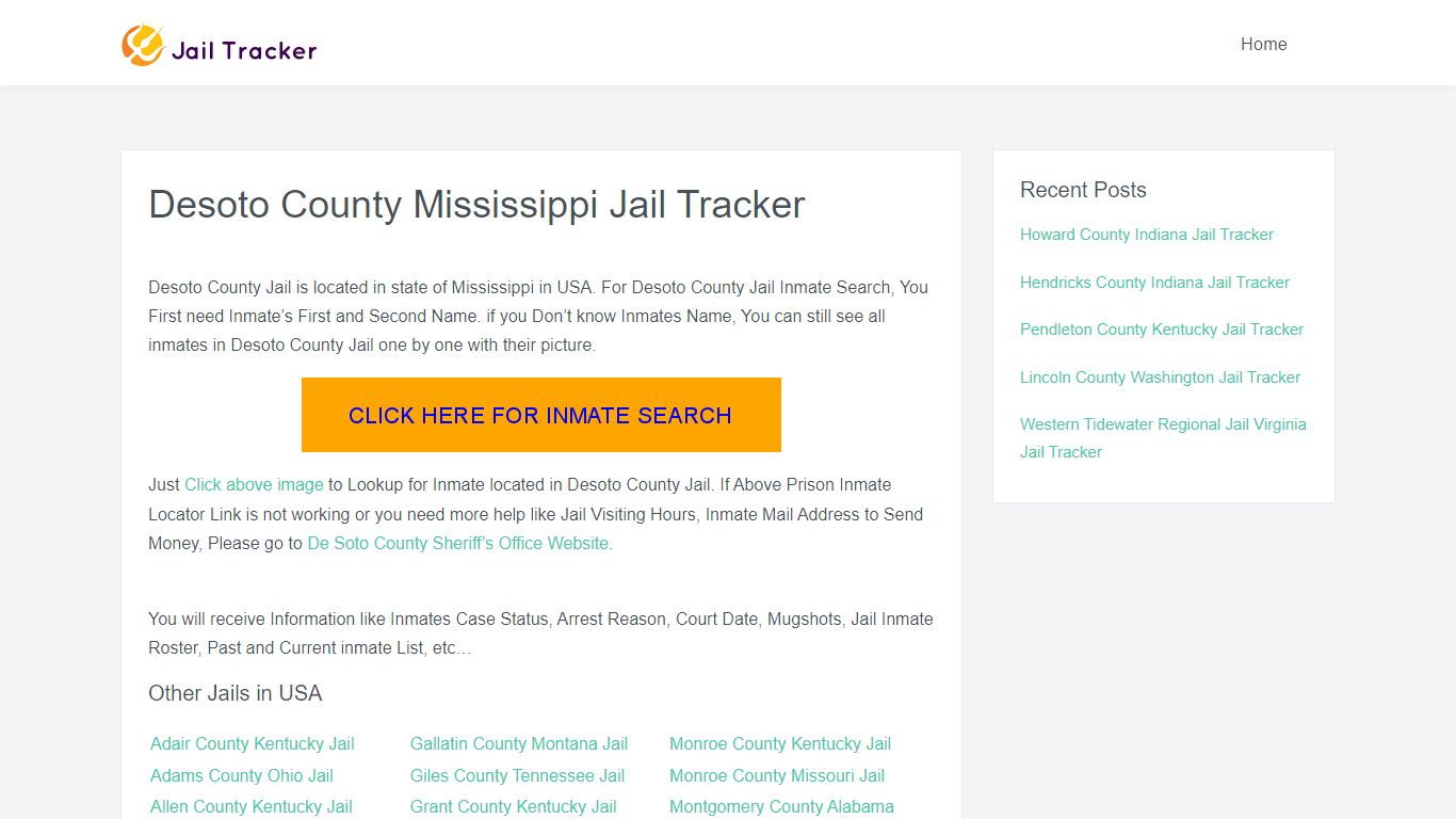 Desoto County Mississippi Jail Tracker - Inmate Search Online